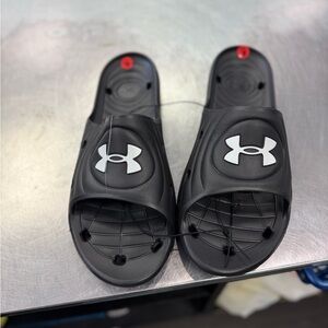 Under Armour Black Slide Sandals with Logo